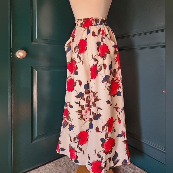 Floral Summer Wide Leg Palazzo Pants - Sz Small - Picture 2 of 12